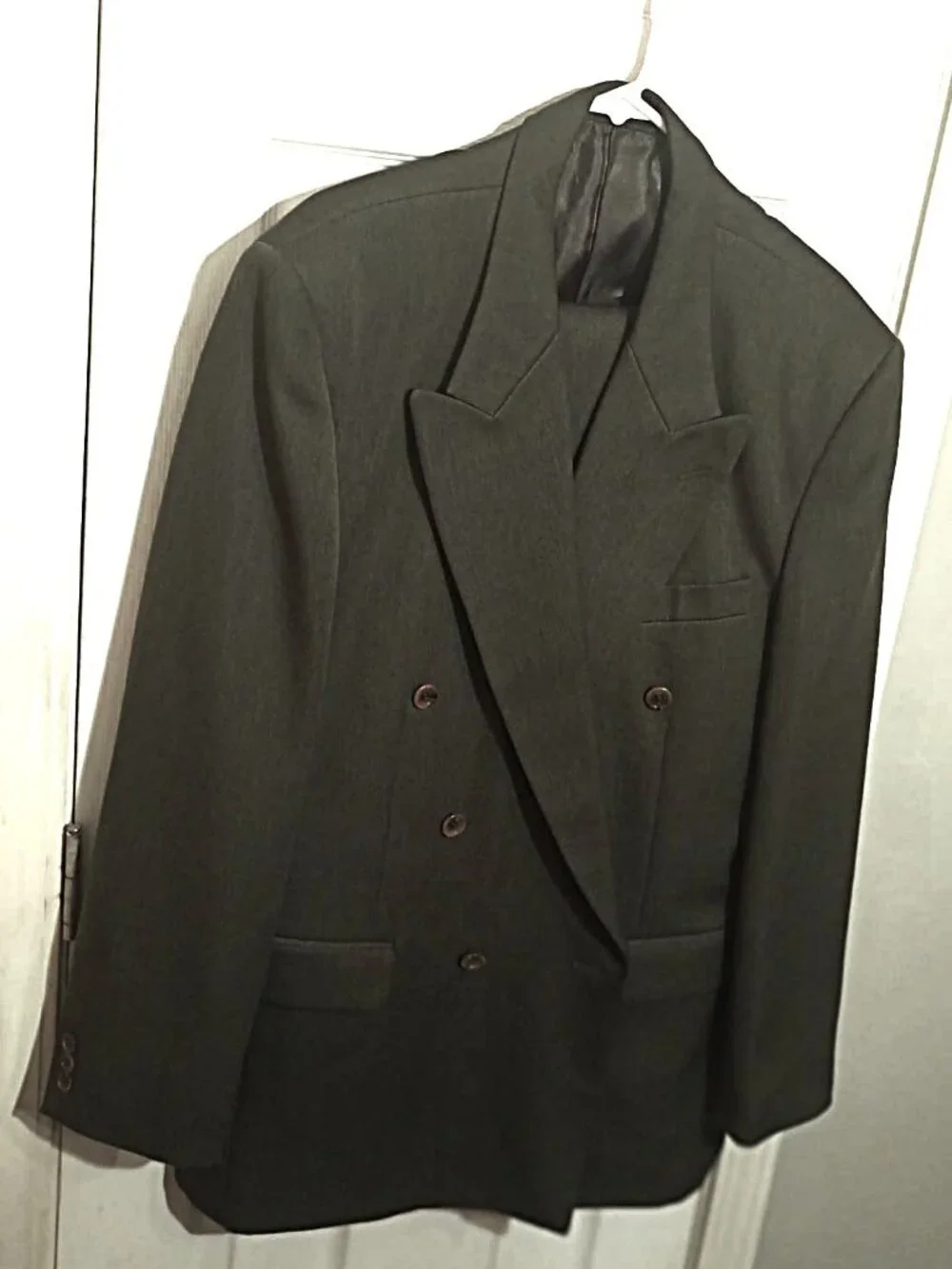 Raffinati Classic Men Olive Green Double Breasted 2 Piece Suit  44R